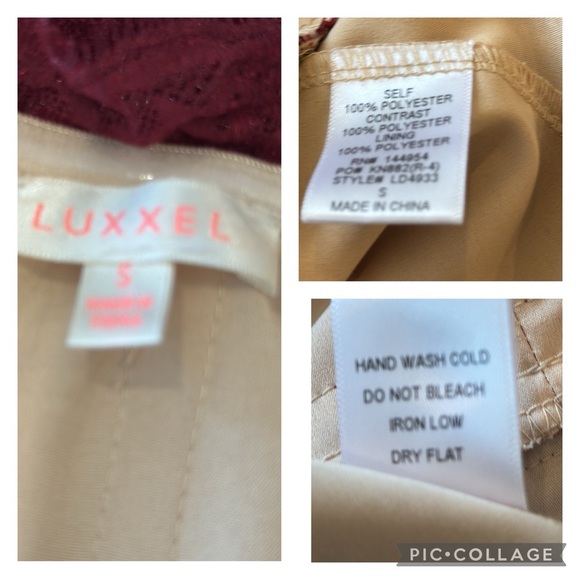 Luxxel Wine Tiered Lacey Tule Maxi Halter Maxi Size Small - Picture 11 of 16